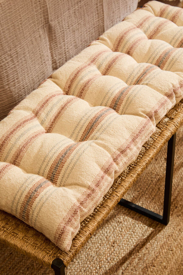 Calma House Almofada de banco riscas em tons terrosos Peru vermelho