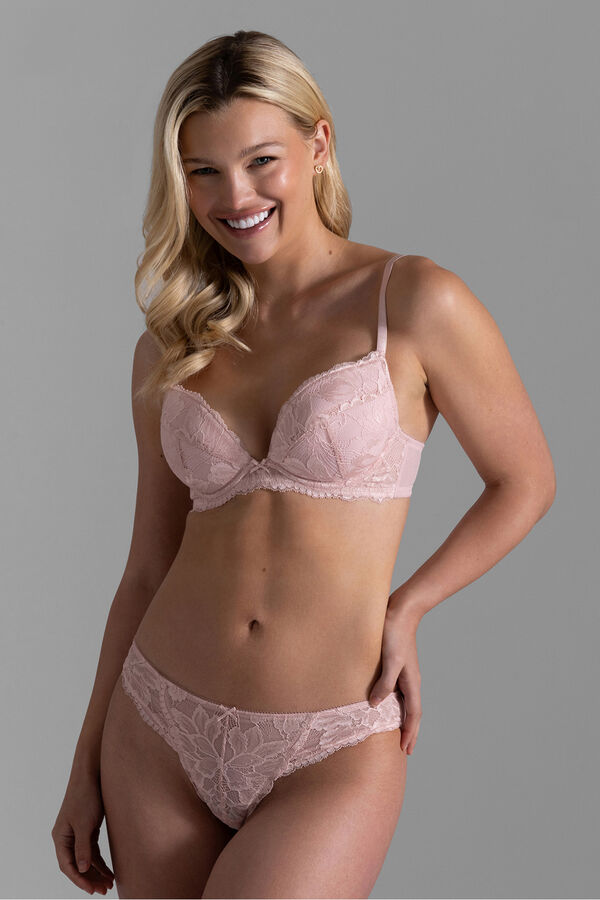 Dorina Cuequinha brasileira Perfeita em renda rosa