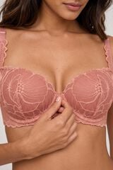 Gisela Soutien redutor em renda floral rosa