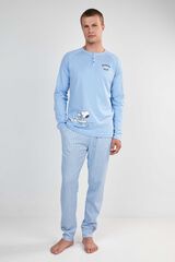 Gisela Pijama de homem comprido azul