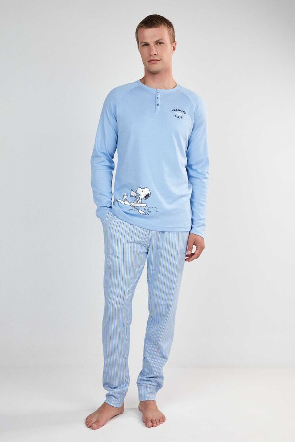 Gisela Pijama de homem comprido azul