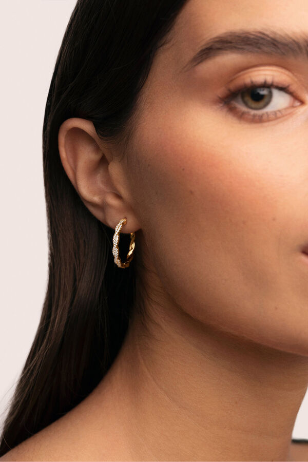 Singularu Pendientes Aro Tressia Spark Ba&ntilde;o Oro amarillo