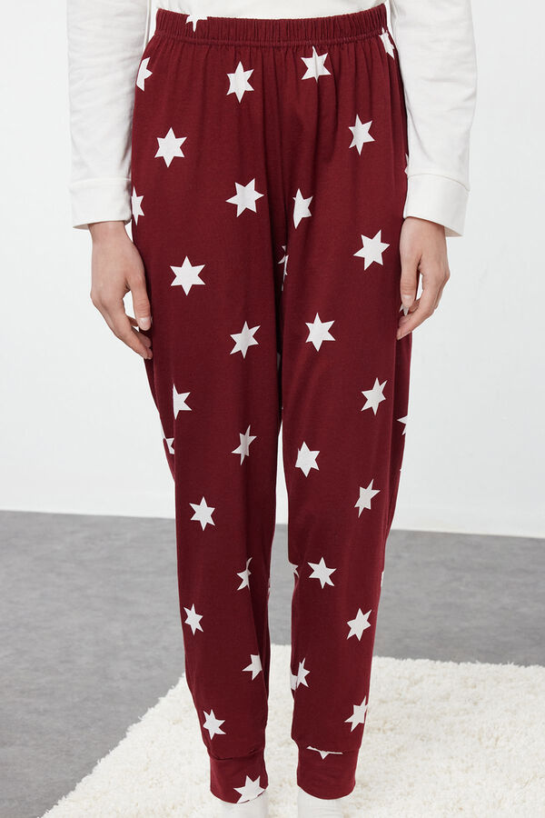 Trendyol Conjunto de pijama com estampado de estrela vermelha  estampado
