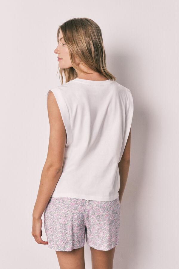 Women'secret Pijama curto em algod&atilde;o Mafalda bege