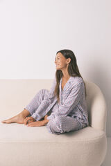 Women'secret Pijama camiseiro longo de cetim com estampa geométrica estampado