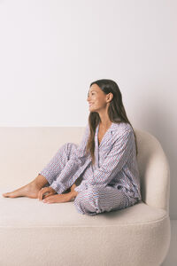 Women'secret Pijama camiseiro longo de cetim com estampa geométrica