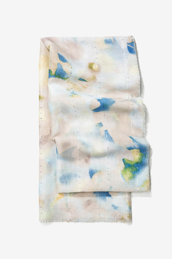 Vilanova Pa&ntilde;uelo con Estampado Floral Brillante blanco