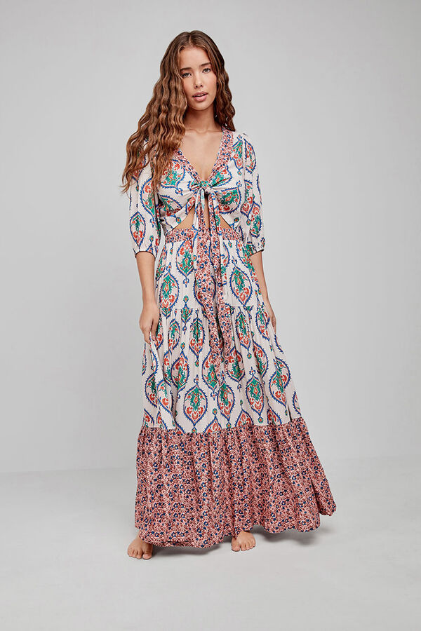 Gisela Saia comprida estampada branco