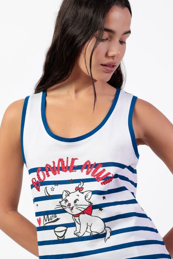 Admas Pijama curto riscas Paris Marie Aristogatos azul