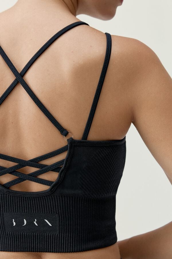 Born Living Yoga Top &Iacute;ndia preto preto