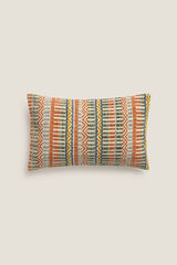 Textura Capa de almofada bordada geométrica vermelho