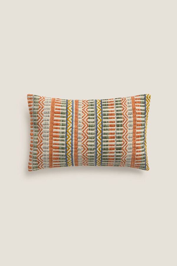 Textura Capa de almofada bordada geométrica vermelho