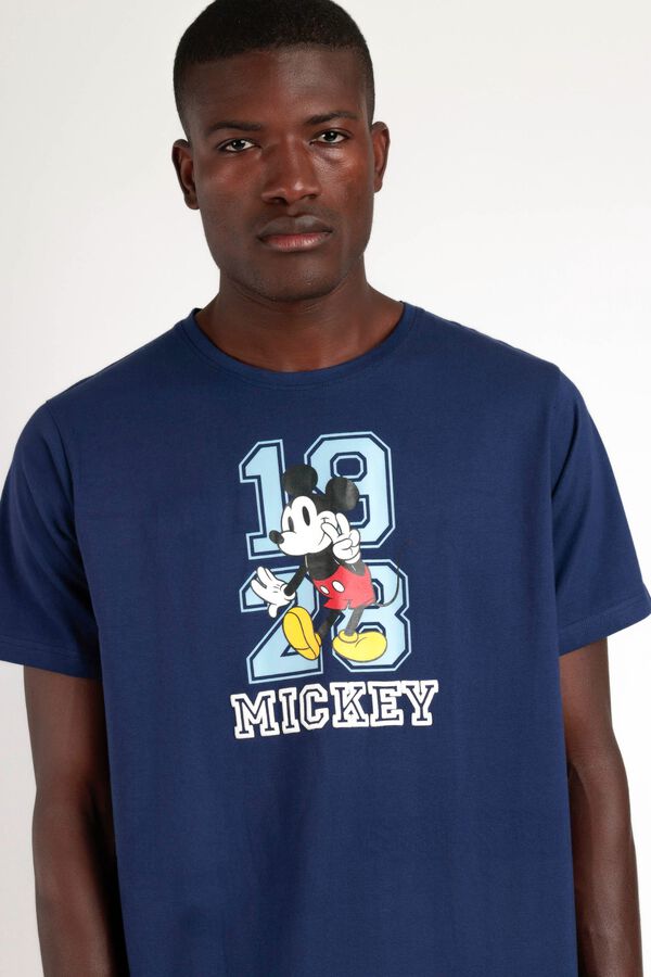Admas Pijama curto de riscas Mickey Mouse azul