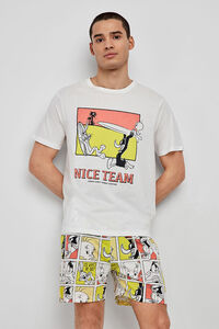 Gisela Pijama curto masculino Looney Tunes branco