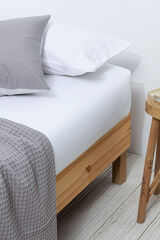 Textura Lençol de baixo algodão percal. Cama 150-160 cm. branco
