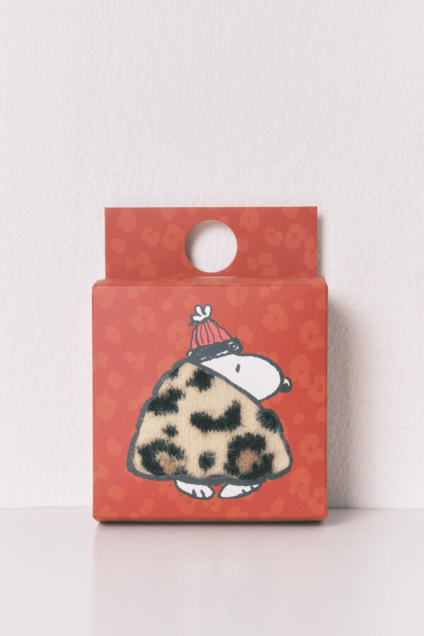 Women'secret Meias compridas de pele com estampa de leopardo do Snoopy estampado