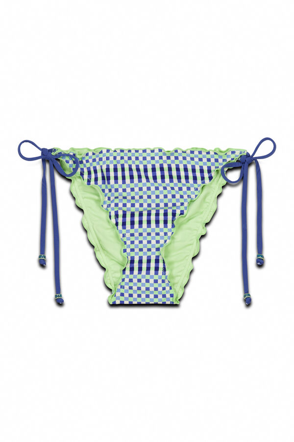 Women'secret Cuecas de biqu&iacute;ni cl&aacute;ssicas com tiras estampado geom&eacute;trico estampado