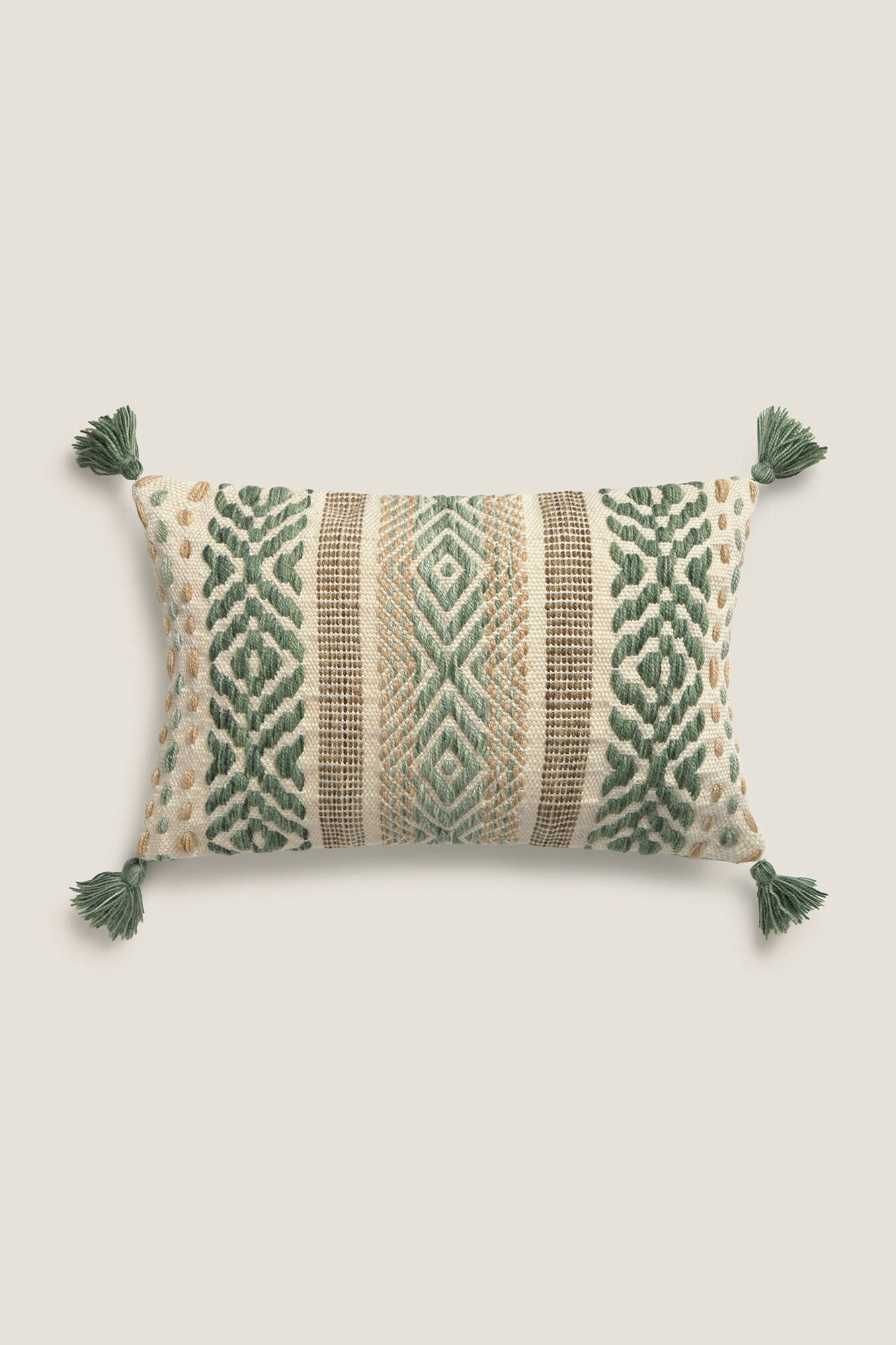 Textura Capa de almofada bordada com pompons