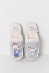 Womensecret Grey Snoopy fur slippers grey