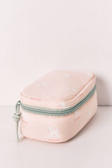 Women'secret N&eacute;cessaire pequeno estampado de c&atilde;ezinhos rosa vermelho