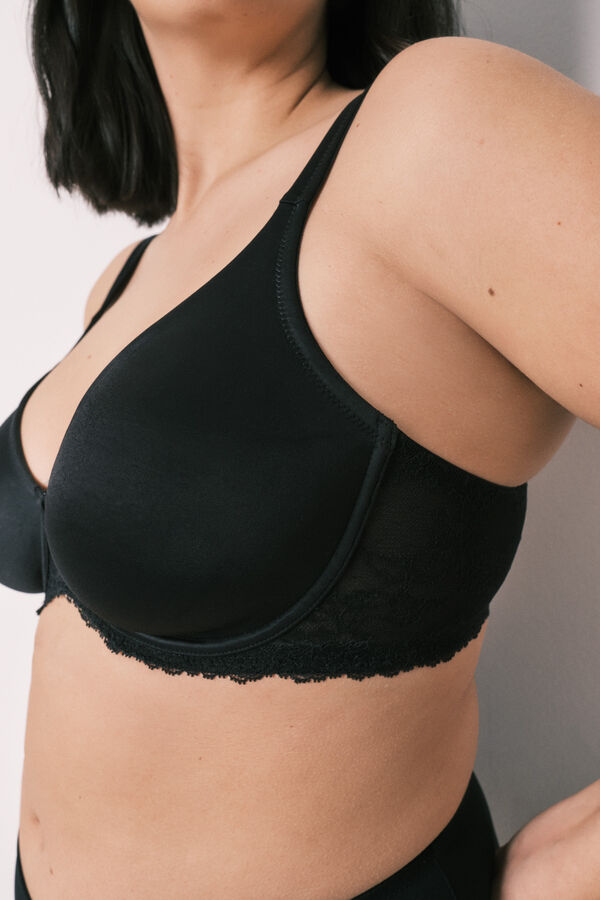 Women'secret Soutien redutor em microfibra e renda preto REAL preto