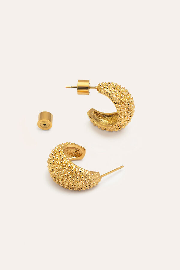 Singularu Pendientes Aro Antique Acero Baño Oro amarillo