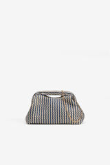 Vilanova Cartera de Mano Bicolor Efecto Paja azul