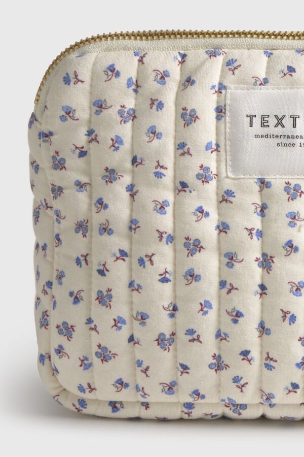 Textura N&eacute;cessaire acolchoado de flores azul
