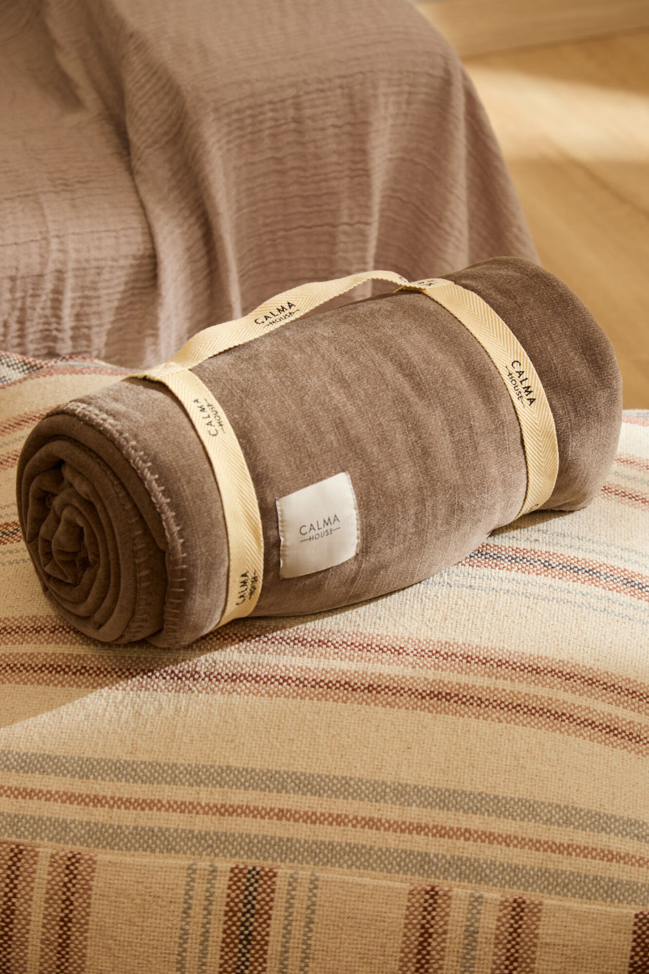 Calma House Xadrez quente com costura Adel marrom