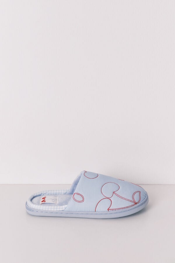 Women'secret Chinelos de quarto de cerejas azuis azul