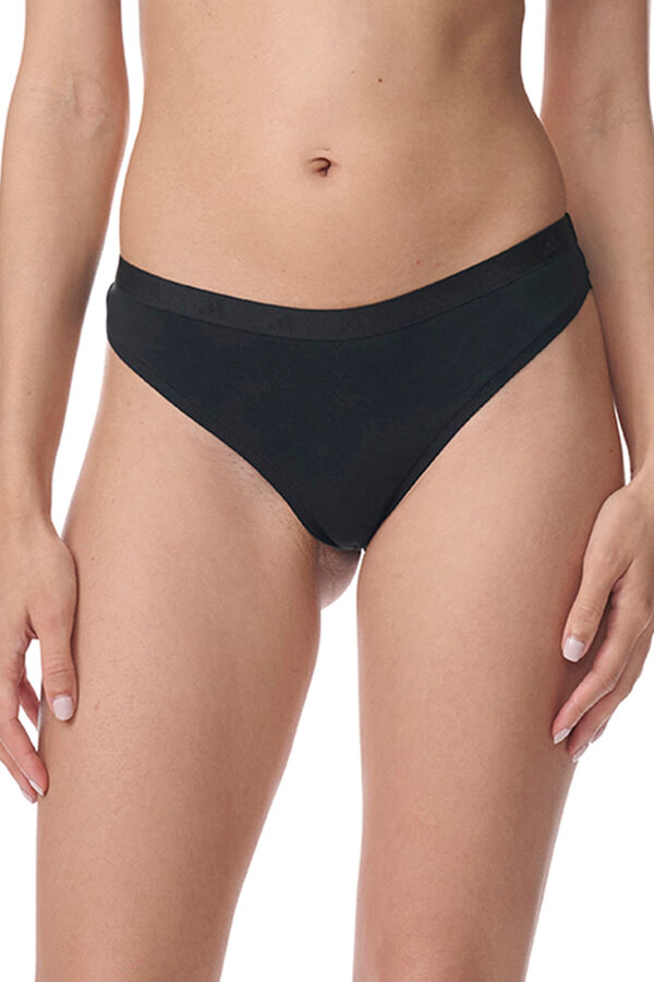 Adidas Tanga de algod&atilde;o essencial ativa preto