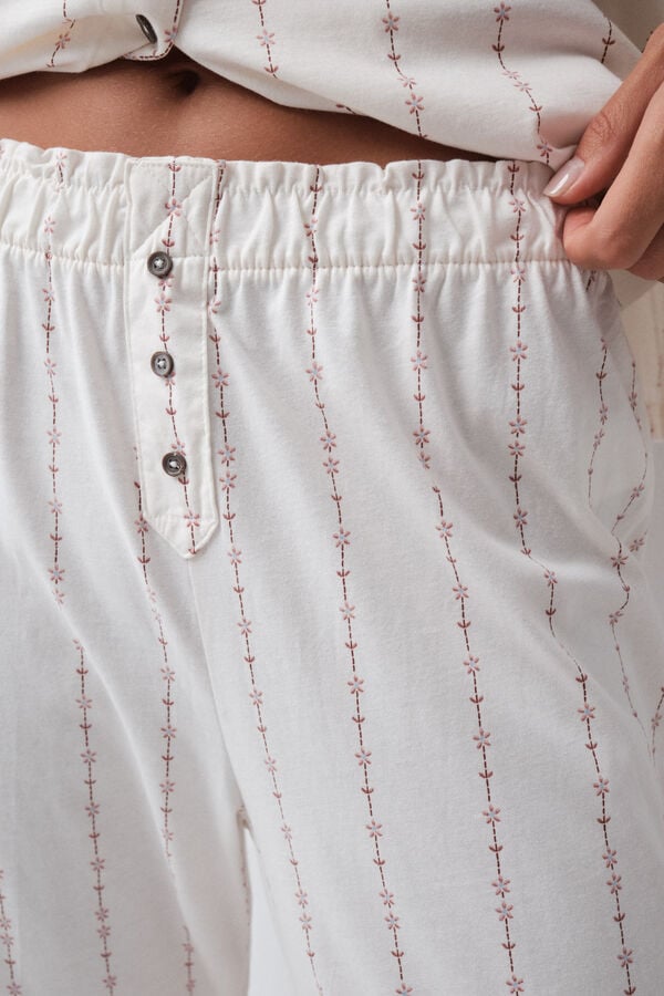 Women'secret Pijama comprido camiseiro cowboy bege