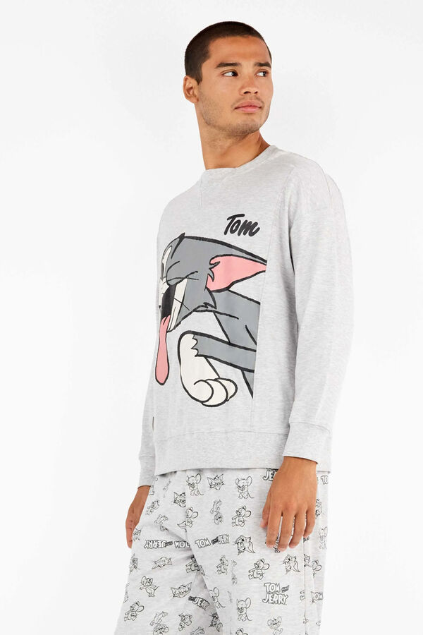 Gisela Conjunto de pijama malha Tom & Jerry cinzento