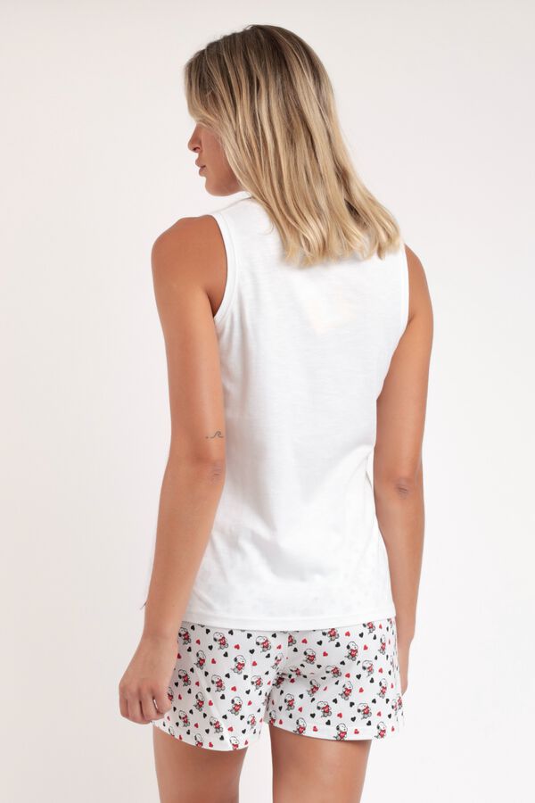 Admas Pijama curto Snoopy cora&ccedil;&otilde;es branco