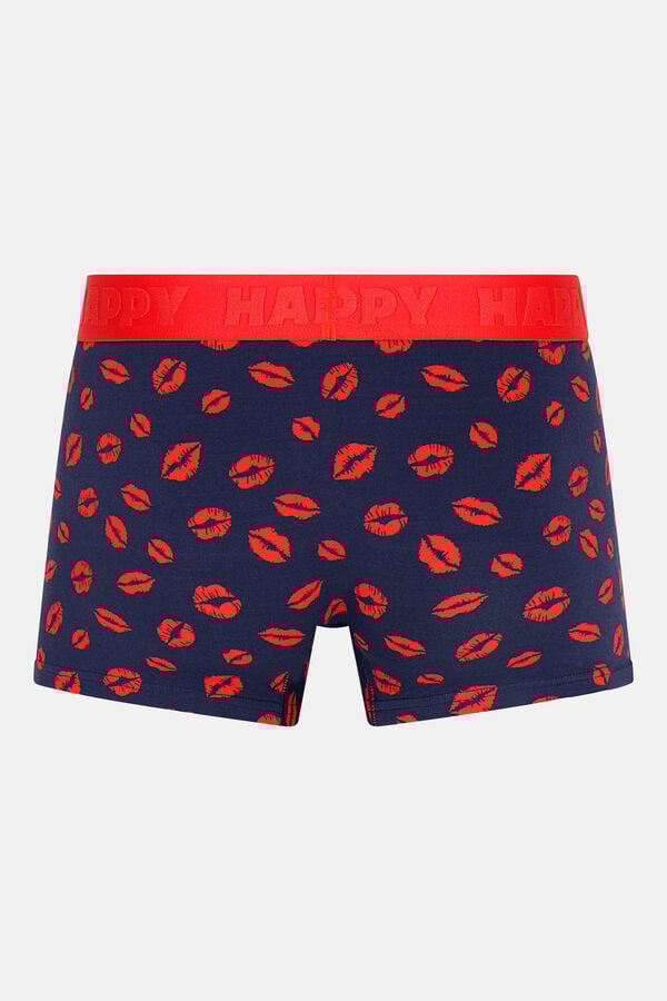 Happy Socks Pacote de cuecas boxer curtas Kisses azul
