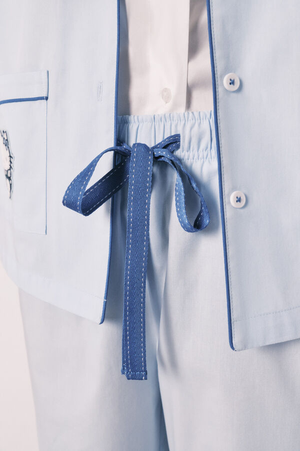 Women'secret Pijama camiseiro Hello Kitty em algod&atilde;o azul azul