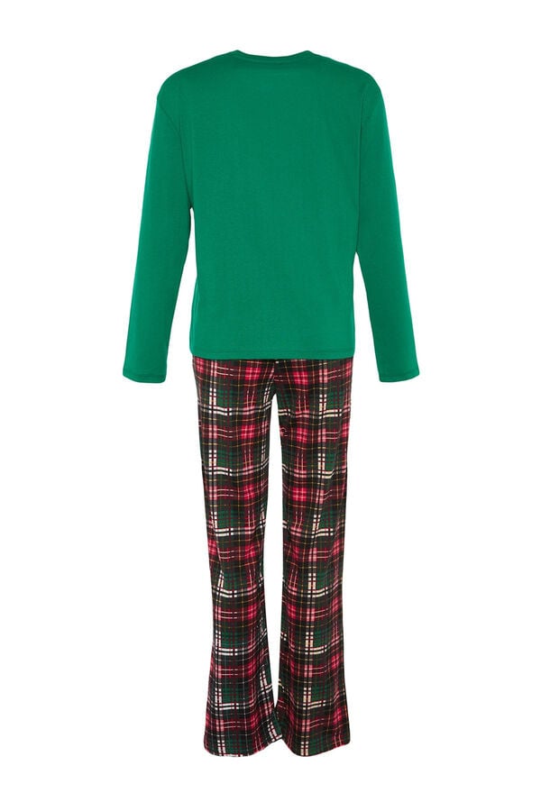 Trendyol Conjunto de pijama xadrez verde de Natal verde