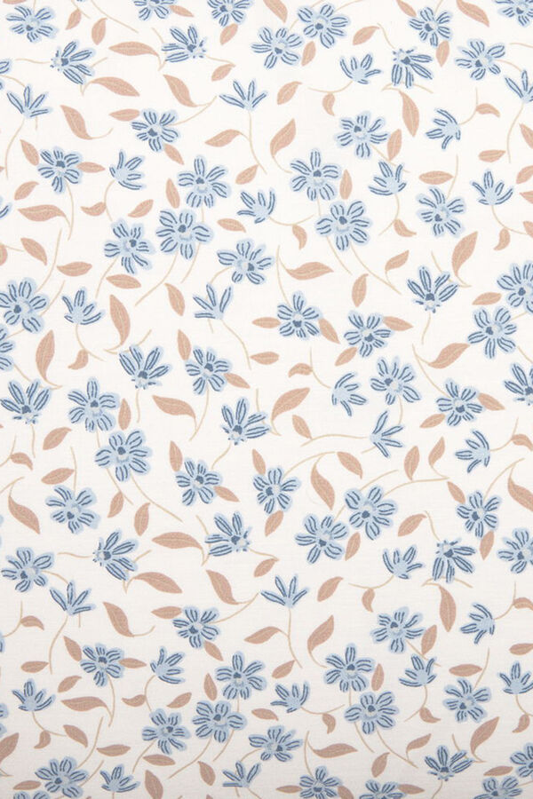 Textura Capa de almofada de algodão com flores azul