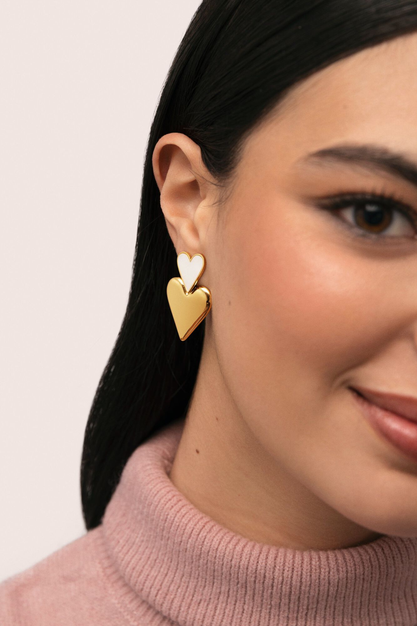 Singularu Pendientes Duo d'amour  Ba&ntilde;o Oro 