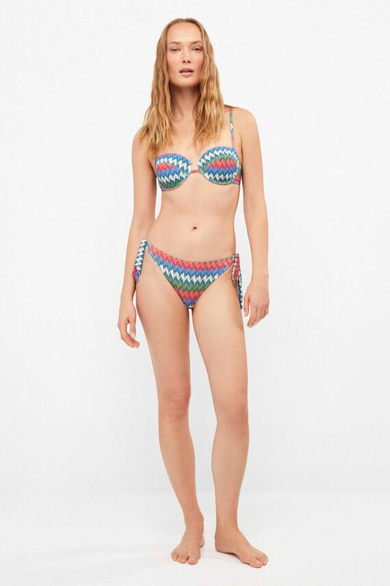 Top bikini bandeau print zig zag