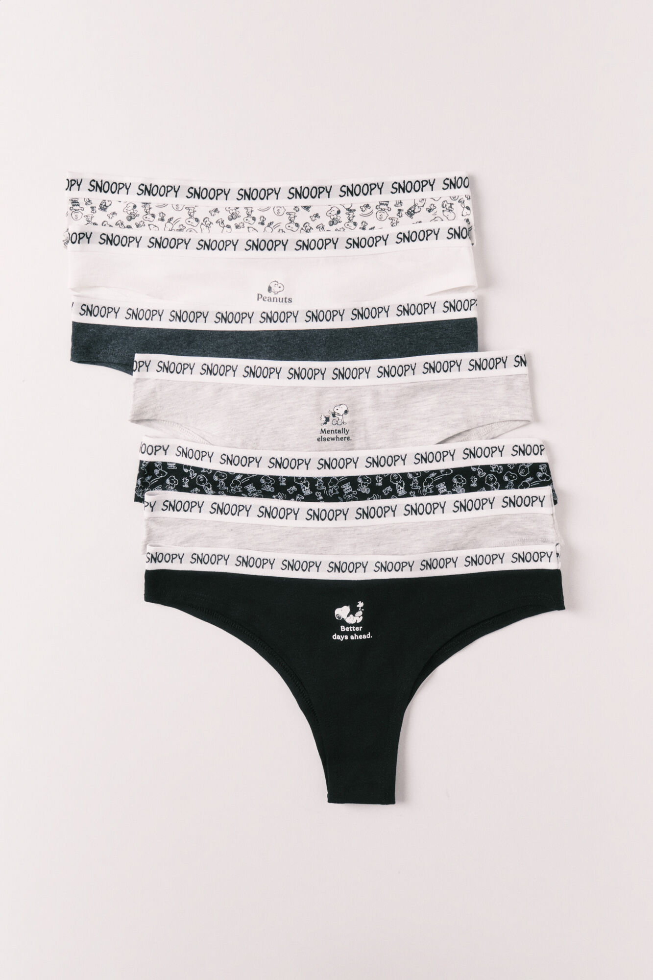 Women'secret Pack 7 cuequinhas brasileiras em algod&atilde;o estampado Snoopy