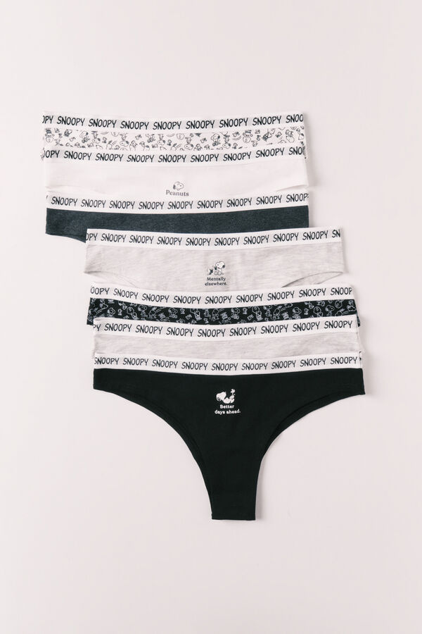 Women'secret Pack 7 cuequinhas brasileiras em algod&atilde;o estampado Snoopy estampado