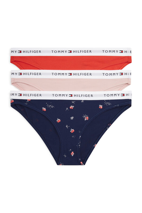 Tommy Hilfiger Pack 3 cuecas lisas e florais em algod&atilde;o estampado