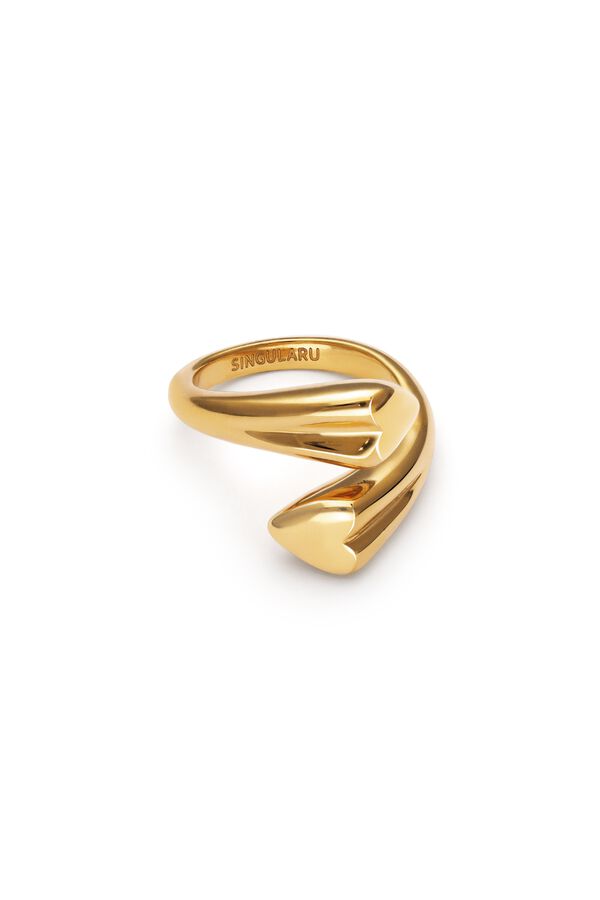 Singularu Anel Abbraccio Amour Banho Ouro estampado