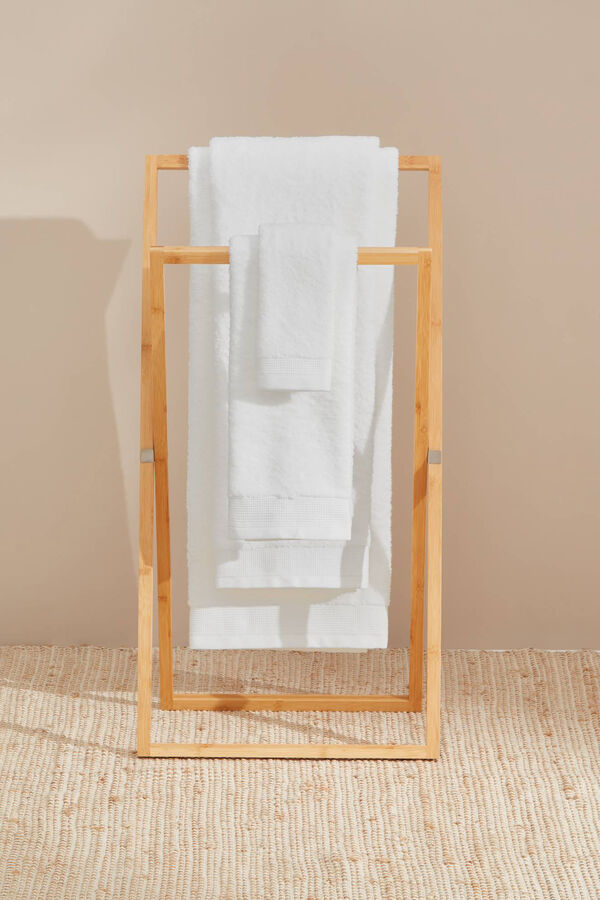 Textura Toalha lavatório friso algodão egípcio 50 x 90 cm. branco