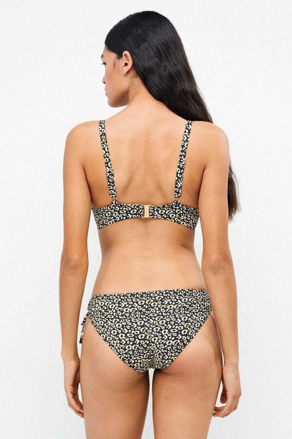 Gisela Cueca de biqu&iacute;ni cintura alta estampado animal branco