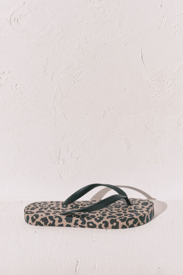 Women'secret Chinelos largos estampado animal branco