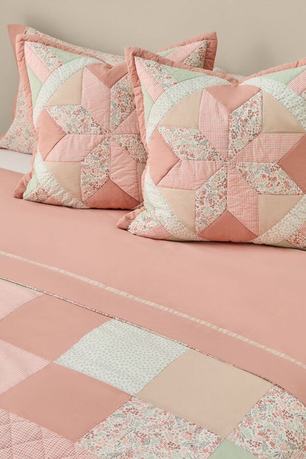 Textura Capa nórdica algodão patchwork rosa