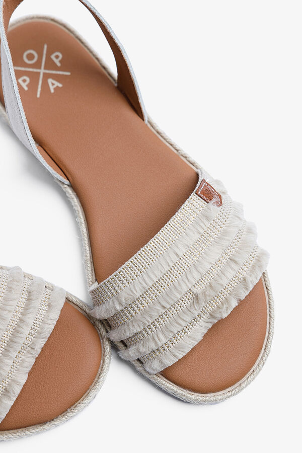 Popa Juncal Fringe flat sandal printed