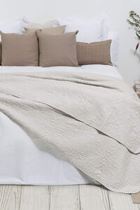 Womensecret Lençol algodão percal bordado crochet. Cama 150-160 cm. branco